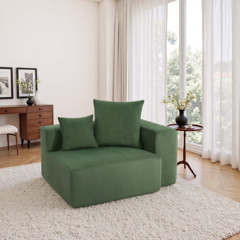 51"W Oversized Modular No Assembly Corduroy Accent Corner Chair