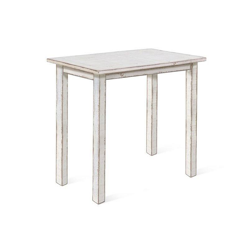Rena Bar Height Table, 48 Inch Rectangular White Sand Mahogany Wood