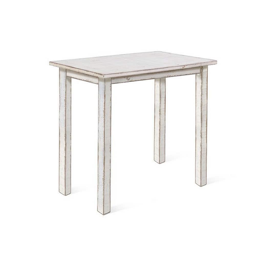 Rena Bar Height Table, 48 Inch Rectangular White Sand Mahogany Wood