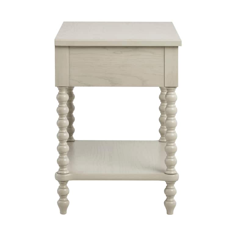 Madison Park Signature Beckett Turned Wood Spindle Nightstand with Drawer & Shelf