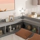 preview thumbnail 5 of 43, Wood Platform Bed with L-shaped Bookcases and Drawers
