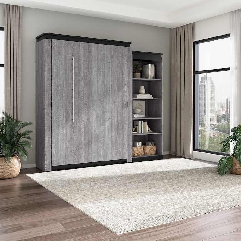 Orion Queen Murphy Bed with Shelves (97W) by Bestar