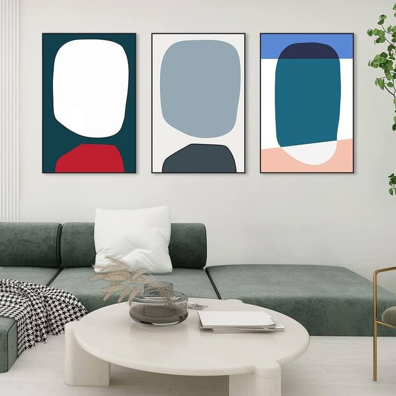Abstract Natural Geometric Color Block Picture Prints - 24 x 32