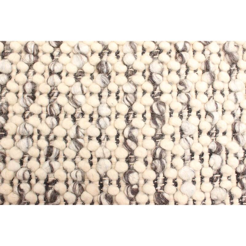 ECARPETGALLERY Braid weave Sienna Beige Wool Rug - 5'3 x 7'2