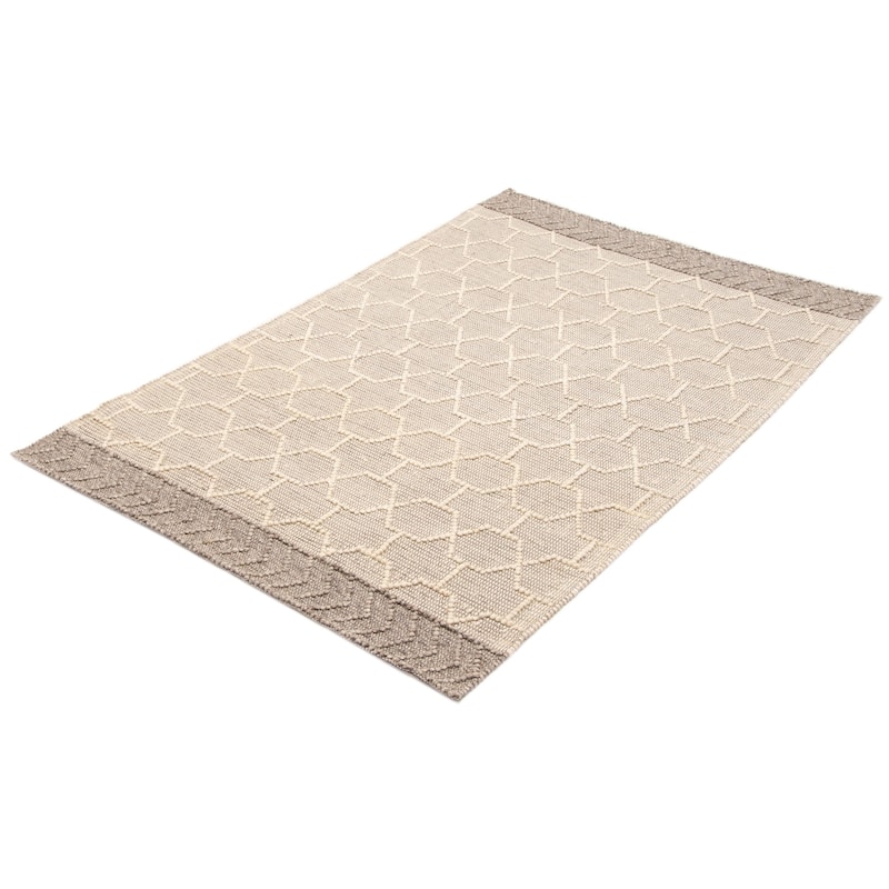 ECARPETGALLERY Braid weave Sienna Grey Wool Rug - 5'0 x 7'9