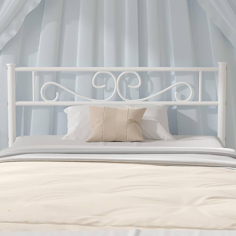 VECELO Twin Size Bed Frame Set of 2 with Headboard, 14 Inch Metal Platform Mattress Foundation Kids Bed Set of 2