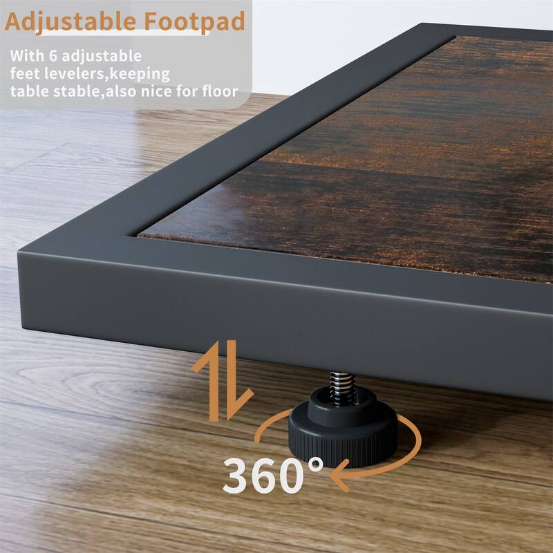 47.24" Rustic Long Console Entry Table Sofa Storage Table Behind Couch with 4 Tier Shelves