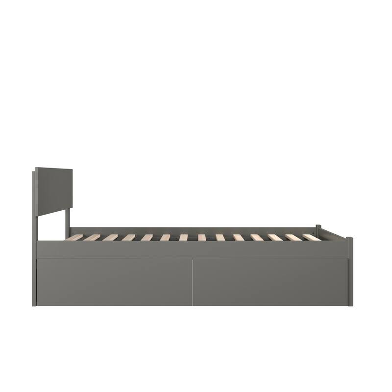 Platform Bed - Storage Drawers & Flat Panel Footboard - Modern Bedroom Furniture