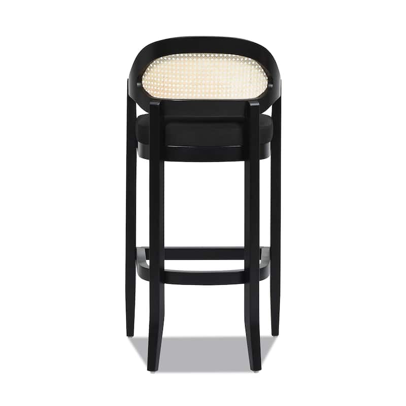 Americana Mid-Century Modern Rattan Cane Back Counter and Bar Stool