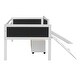 preview thumbnail 12 of 17, Climbing Frame & Rope Design Loft Bed with Slide and Double-sided Chalkboard, Twin size, White