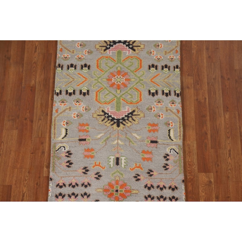 All-Over Kazak Indian Runner Rug Handmade Wool Carpet - 2'6"x 9'9"