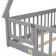 preview thumbnail 6 of 5, Full Tent-shaped Floor Bed, with Guardrails, Slats, Door ,Grey