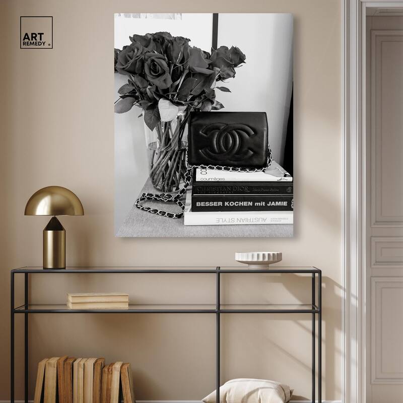 Classic Bag and Roses Canvas by Art Remedy, Gallery Wrapped