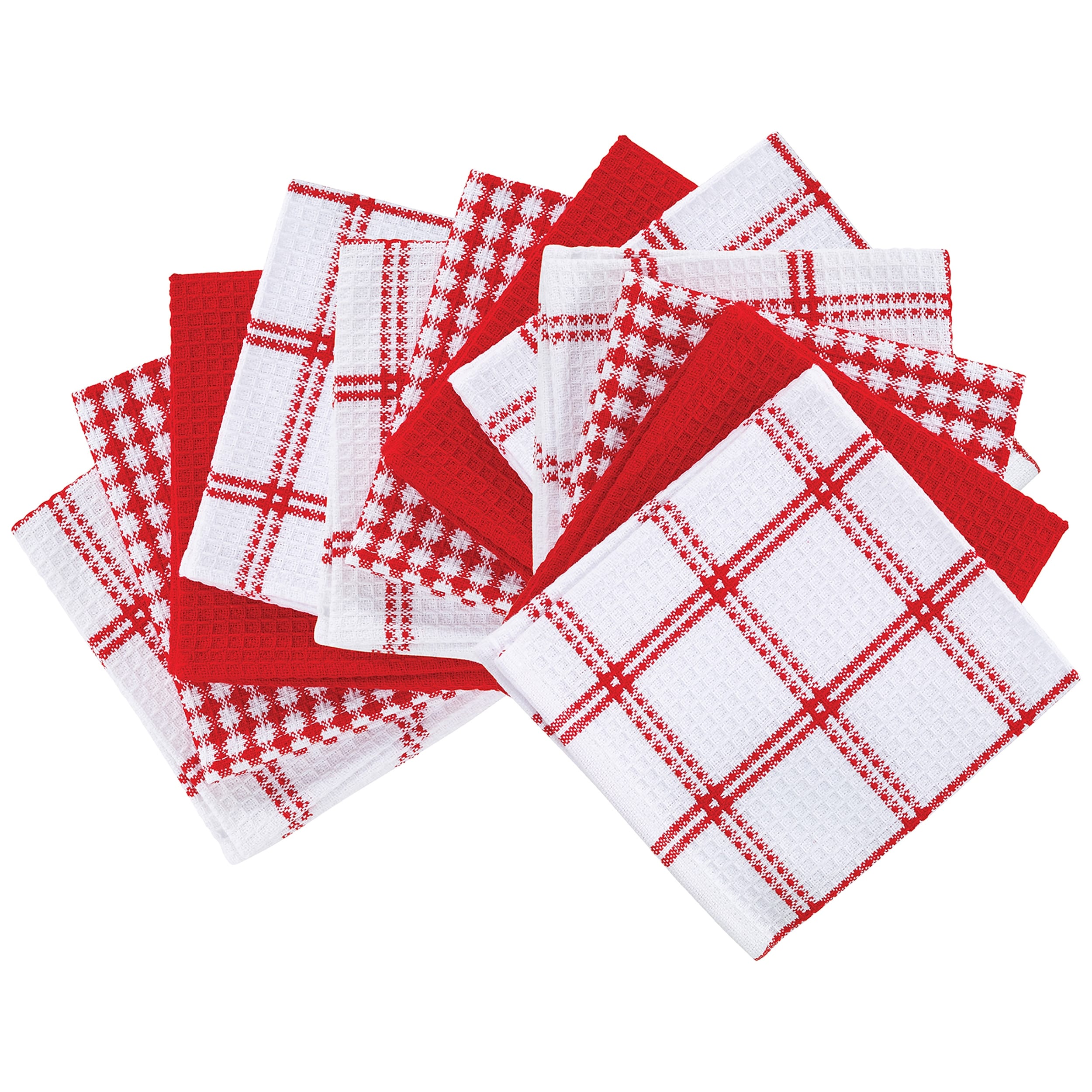 8-Pack 14 X 20 Inches Cotton Kitchen Towels Absorbent Waffle Dish