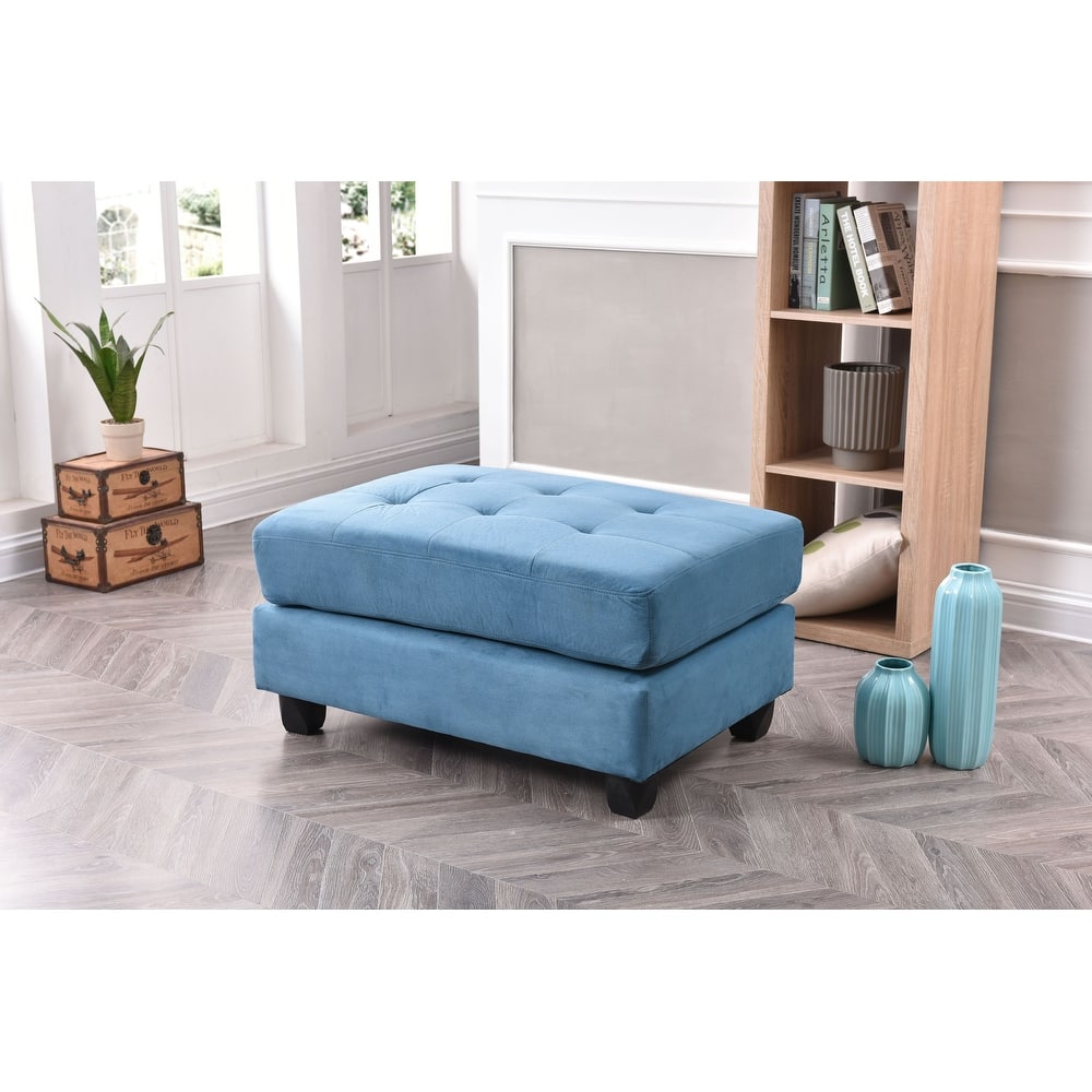 Microsuede Tufted Ottoman