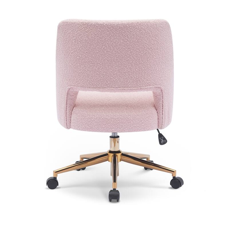 Boucle Upholstered Office/ Desk Chair - Swivel/ Adjustable Height
