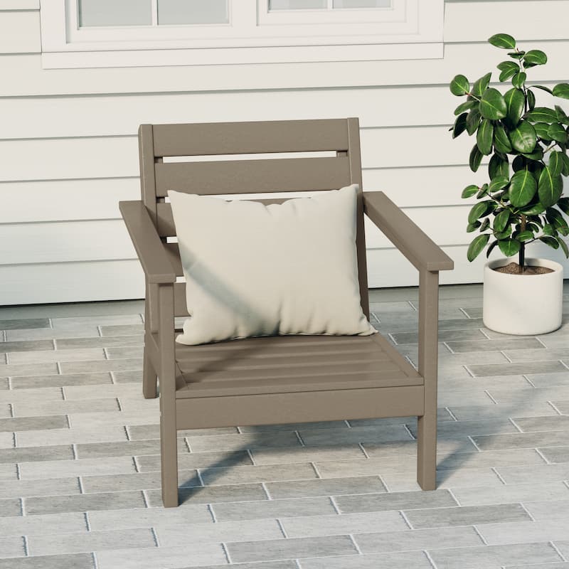 Polytrends Birchwood All Weather Poly HDPE Outdoor Patio Deep Seating Arm Chair