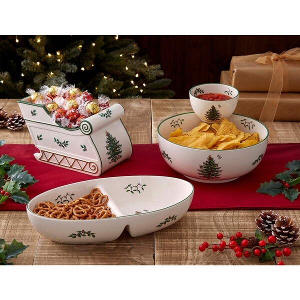 Spode Christmas Tree Oval Divided Server - 13