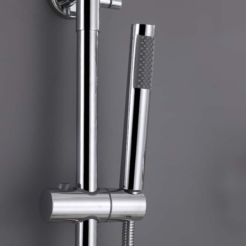 Rbrohant Wall Mounted Exposed Rain Combo Set, Shower System with 10" Showerhead and Handheld Showerhead