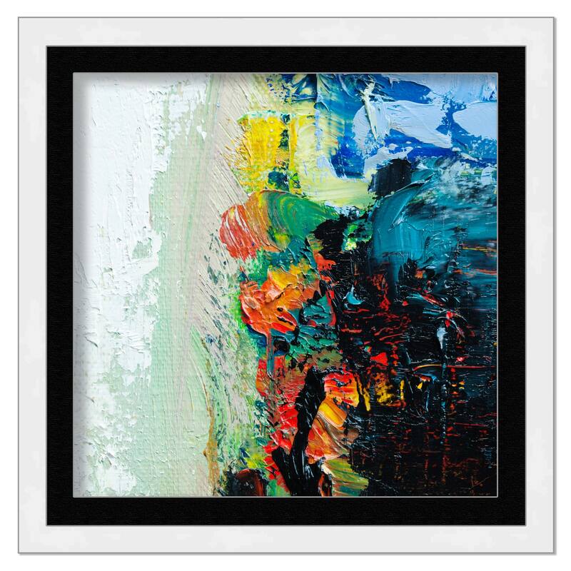 30x30 Frame with Mat - White 34x34 Frame Wood Made to Display Print or Poster Measuring 30 x 30 Inches with Black Photo Mat