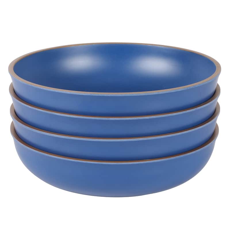 4 Piece 8.5 Inch Melamine Dinner Bowl Set In Blue - Blue