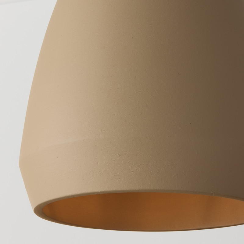 14" W x 15" H 1-Light Handcrafted Terracotta Pendant with Matte Black - 14.25"W x 15.75"H