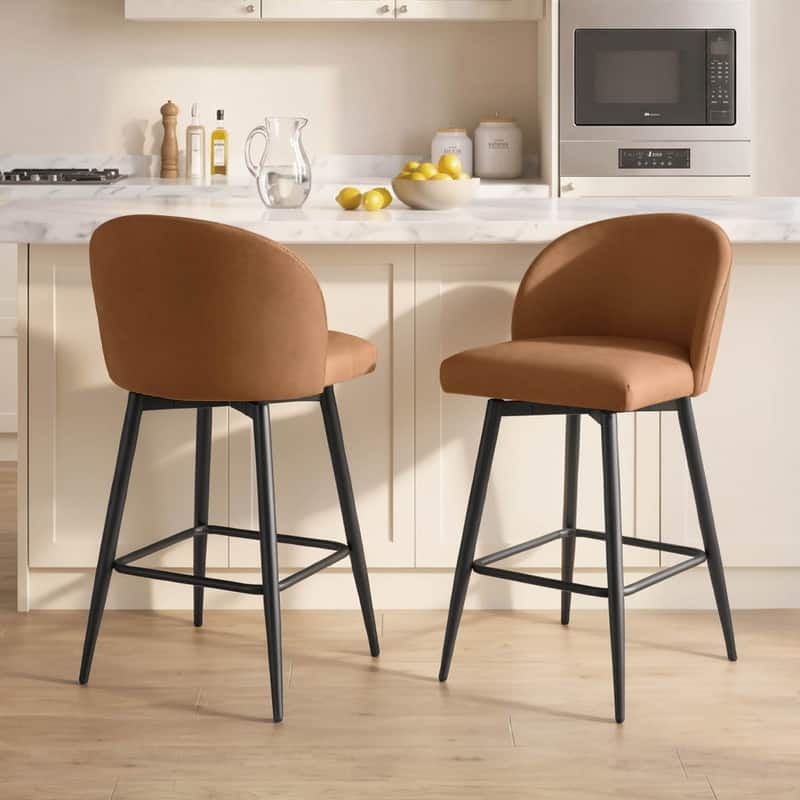 Spruce & Spring Swivel Bar Stools with Backs