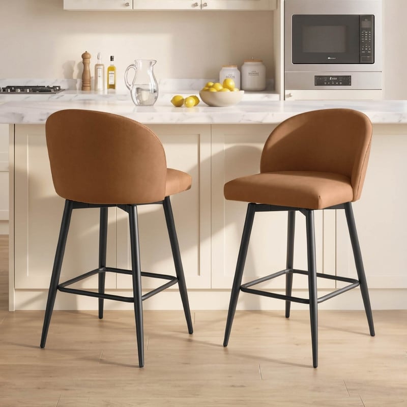 Spruce & Spring Swivel Bar Stools with Backs