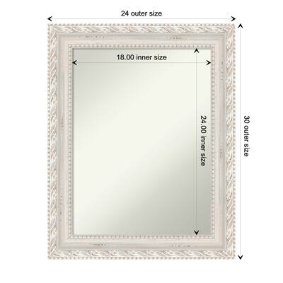 Opera Off White Non-Beveled Wood Framed Wall Mirror - Opera Off White