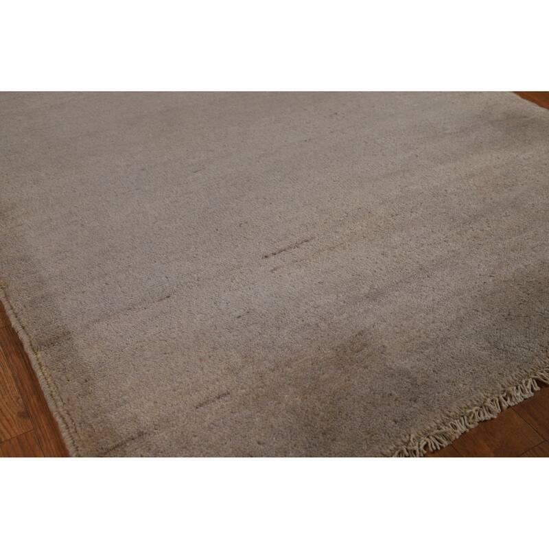 Hand Knotted Oriental 100% Wool Carpet Modern Modern Brown Gabbeh Runner Rug - 9' 9'' X 3' 2''