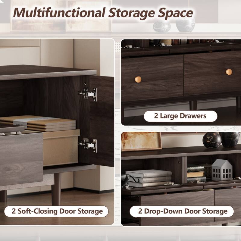 76" TV Stand with Drawers for Living Room/Bedroom