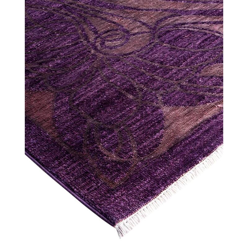 Contemporary Overdyed Wool Hand Knotted Area Rug - 5' 0" x 6' 6"