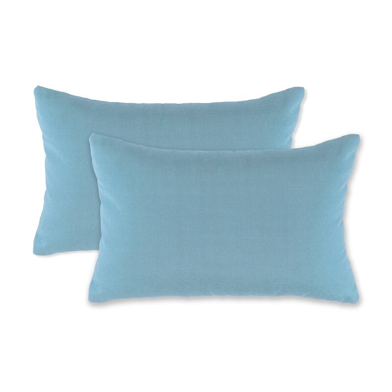 13" x 19” Rectangle Outdoor/Indoor zippered Pillow, (set of 2) By Austin Horn Classics - SKY BLUE