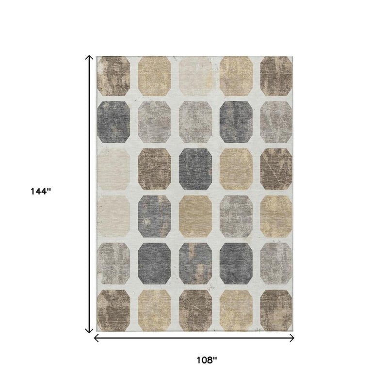 HomeRoots Geometric Transitional Rectangle Outdoor Rug