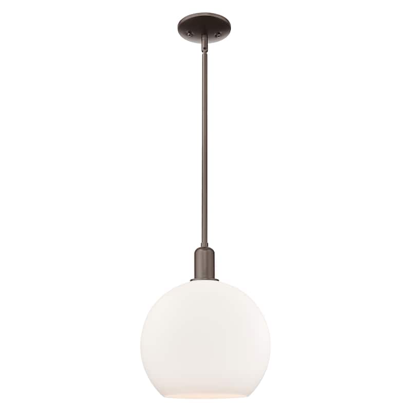 Innovations Lighting Endless Possibilities Arcadia - Athens - 1 Light 14" Stem Hung Mini Pendant - Oil Rubbed Bronze/Matte White