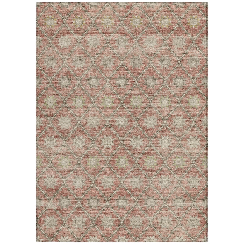 HomeRoots Floral Transitional Rectangle Outdoor Rug