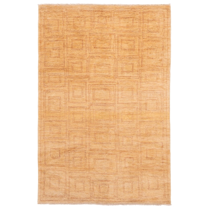 ECARPETGALLERY Hand-knotted Peshawar Ziegler Beige Wool Rug - 5'5 x 8'1