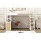 preview thumbnail 7 of 32, Full Size Metal Loft Bed with Storage Staircase and Wardrobe, Shelves
