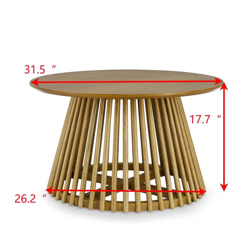 Modern Minimalist Round Solid Wood Coffee Table