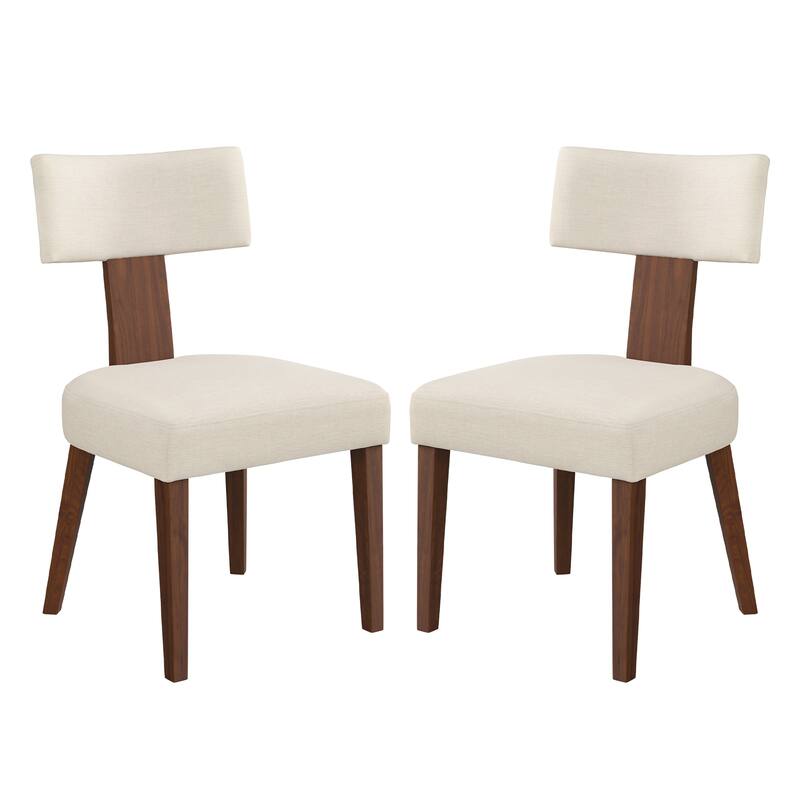 18.1 in Solid Wood Upholstered Dining Chair With Curved Backrest - 19.1"D x 19.4"W x 33.6"H