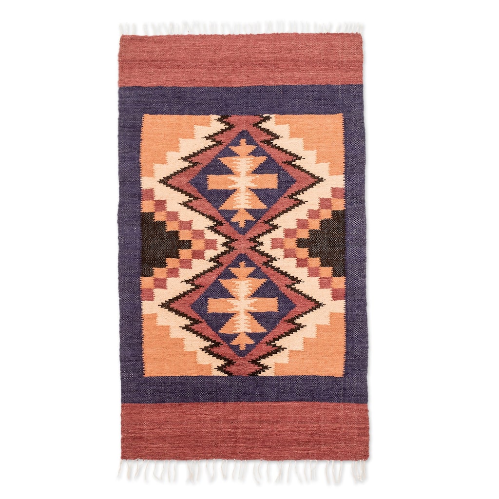 Novica Handmade Ancestral Diamonds Handloomed Area Rug (2.5X4.5) - 2' x 6' Runner