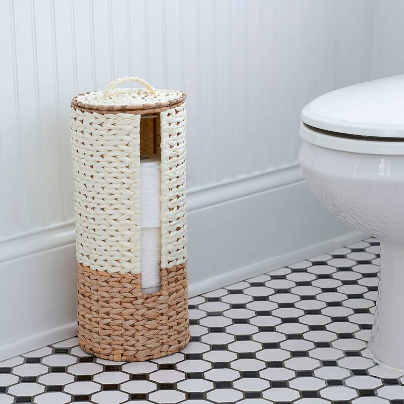 Household Essentials 3-Piece Wicker Bath Accessory Set, Natural