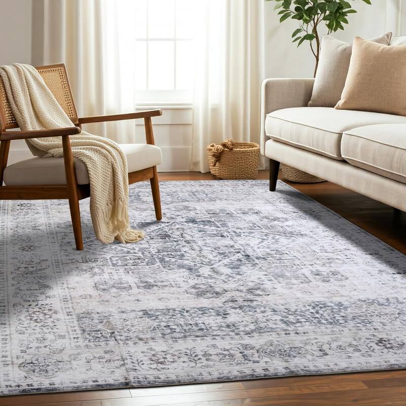 Delara Machine Washable Area Rug, Soft & Durable, Non-Slip Backing, Eco- Friendly GRS certified. - 3' x 5' - Eternal Ash - Rectangle