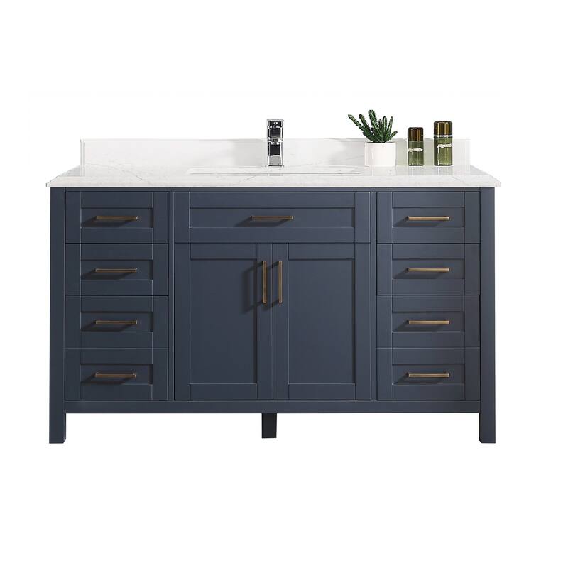 Willow Collections 60 in. W x 22 in. D Chicago Single Bowl Sink Bathroom Vanity with Countertop