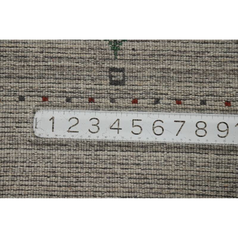 Hand Knotted Oriental 100% Wool Carpet Tribal Animal Pictorial Greys & Charcoal Gabbeh Area Rug - 7' 9'' X 5' 1''