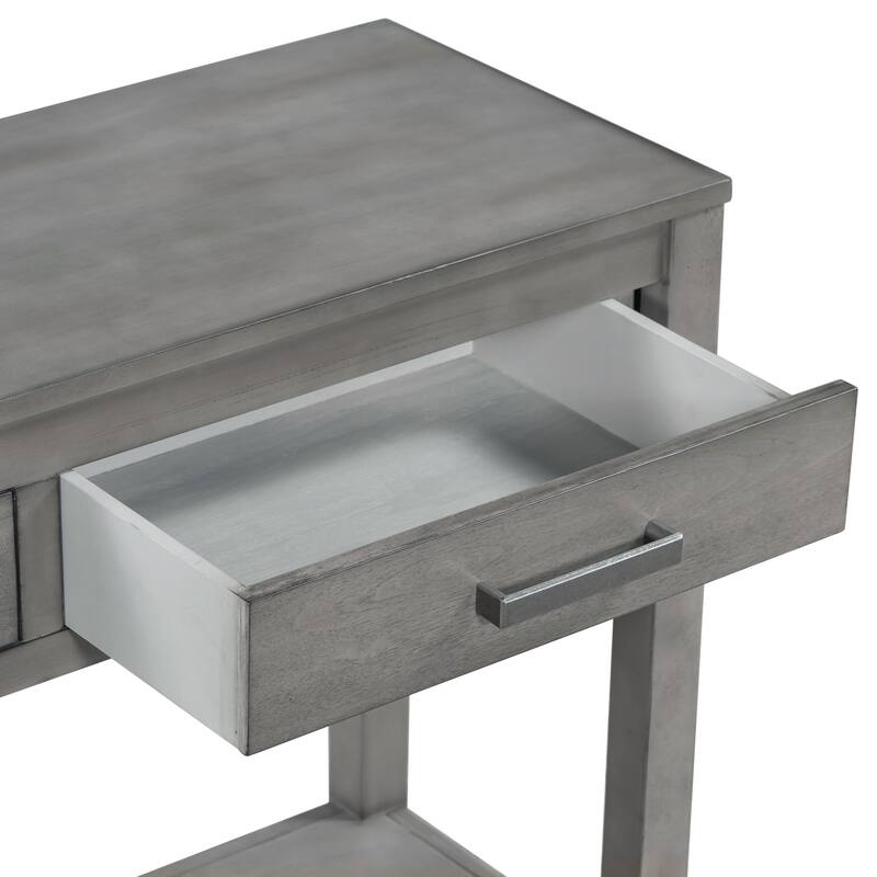 Contemporary 3-Drawer Console Table with 1 Shelf