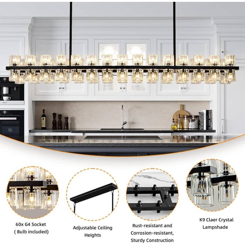 KAYLA Modern Chandelier with K9 Crystal