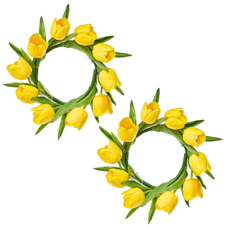 11" Pu Tulip Candle Ring