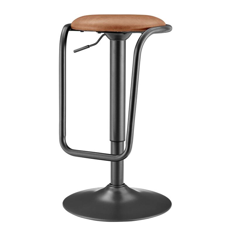 NPD Furniture Elijah PU Gaslift Bar Stool (Set of 2) - Toasted Caramel