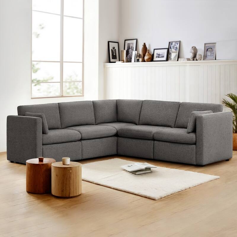 Spruce & Spring Mia Oversized Modular Sectional Fabric Sofa Set